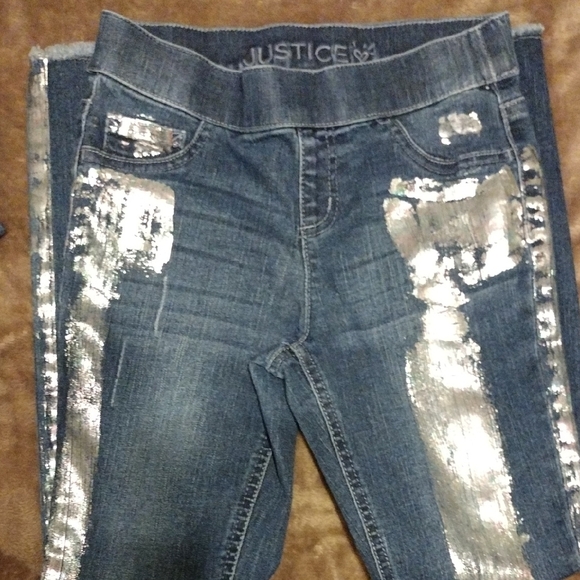 Justice Blue Jeans with Silver Accents - Picture 5 of 6